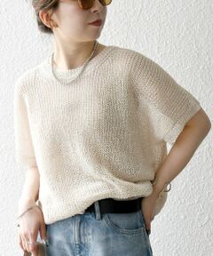 SHIPS / シップス ニット・セーター | SHIPS any:〈手洗い可能〉ギマ  ワイド フレンチ シアー ニット プルオーバー