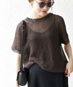 SHIPS / シップス ニット・セーター | SHIPS any:〈手洗い可能〉ギマ  ワイド フレンチ シアー ニット プルオーバー