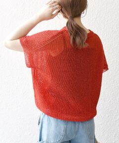 お値下げ！SHIPSシップス フォーウィメン　新品未使用カットソー　サマーニット セール】 SHIPS Colors:〈手洗い可能〉シアー ロゴ ニット TEE
