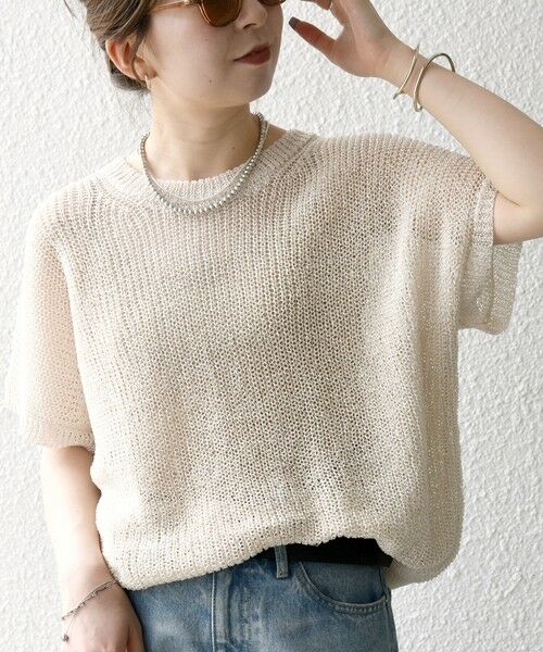 SHIPS / シップス ニット・セーター | SHIPS any:〈手洗い可能〉ギマ  ワイド フレンチ シアー ニット プルオーバー | 詳細10