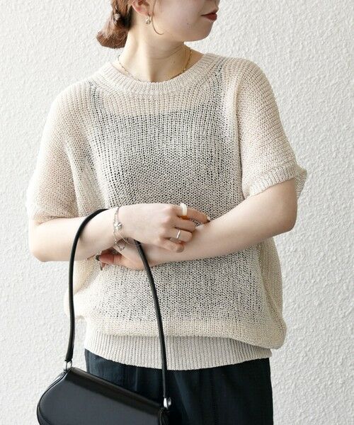 SHIPS / シップス ニット・セーター | SHIPS any:〈手洗い可能〉ギマ  ワイド フレンチ シアー ニット プルオーバー | 詳細12