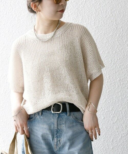 SHIPS / シップス ニット・セーター | SHIPS any:〈手洗い可能〉ギマ  ワイド フレンチ シアー ニット プルオーバー | 詳細3