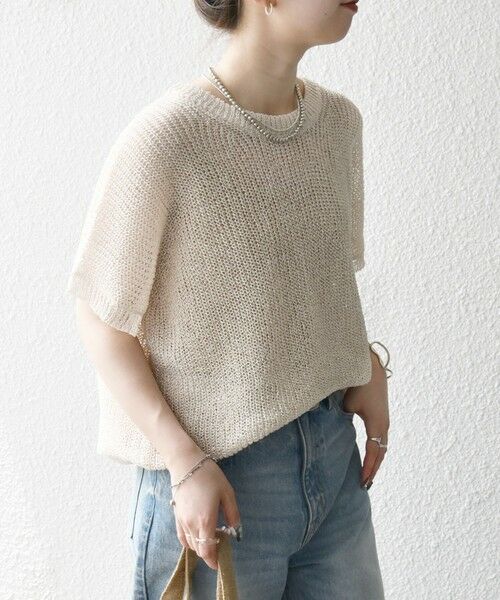 SHIPS / シップス ニット・セーター | SHIPS any:〈手洗い可能〉ギマ  ワイド フレンチ シアー ニット プルオーバー | 詳細5