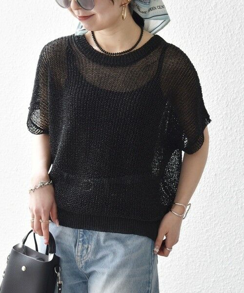 SHIPS / シップス ニット・セーター | 《一部追加予約》SHIPS any:〈手洗い可能〉ギマ  ワイド フレンチ シアー ニット プルオーバー | 詳細19