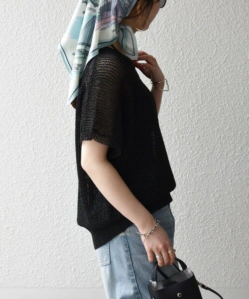 SHIPS / シップス ニット・セーター | 《一部追加予約》SHIPS any:〈手洗い可能〉ギマ  ワイド フレンチ シアー ニット プルオーバー | 詳細21