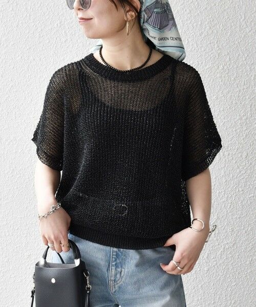 SHIPS / シップス ニット・セーター | 《一部追加予約》SHIPS any:〈手洗い可能〉ギマ  ワイド フレンチ シアー ニット プルオーバー | 詳細24