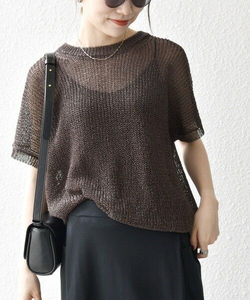 SHIPS / シップス ニット・セーター | SHIPS any:〈手洗い可能〉ギマ  ワイド フレンチ シアー ニット プルオーバー | 詳細19