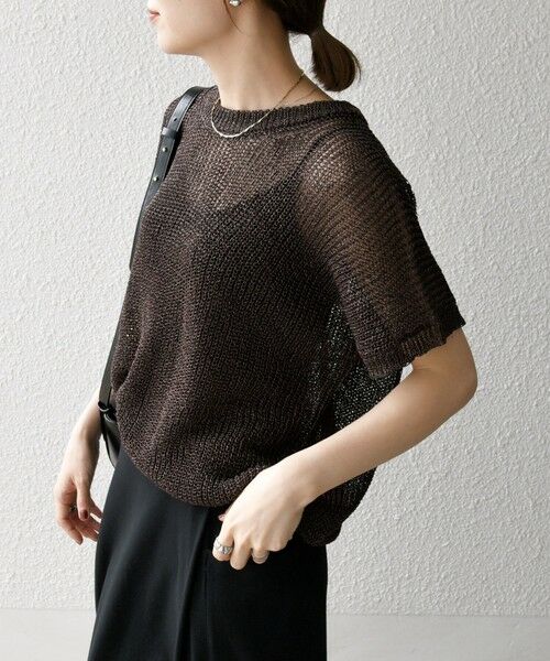 SHIPS / シップス ニット・セーター | SHIPS any:〈手洗い可能〉ギマ  ワイド フレンチ シアー ニット プルオーバー | 詳細23