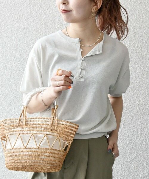 SHIPS / シップス ニット・セーター | SHIPS any:〈接触冷感/手洗い可能〉ビジュー ヘンリーネック ニット プルオーバー | 詳細11