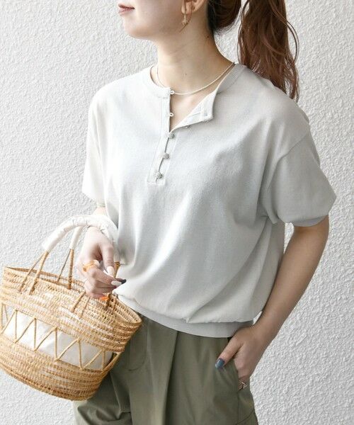 SHIPS / シップス ニット・セーター | SHIPS any:〈接触冷感/手洗い可能〉ビジュー ヘンリーネック ニット プルオーバー | 詳細4