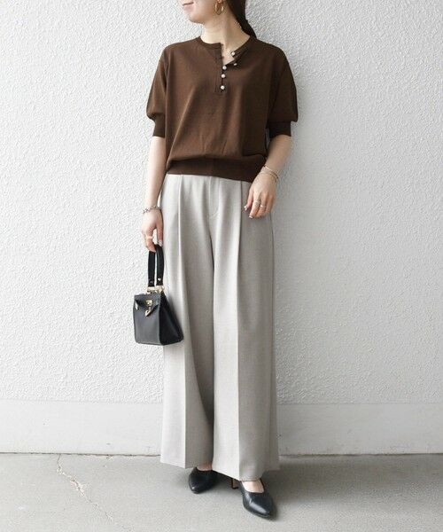 SHIPS / シップス ニット・セーター | 《一部予約》SHIPS any:〈接触冷感/手洗い可能〉ビジュー ヘンリーネック ニット プルオーバー | 詳細14