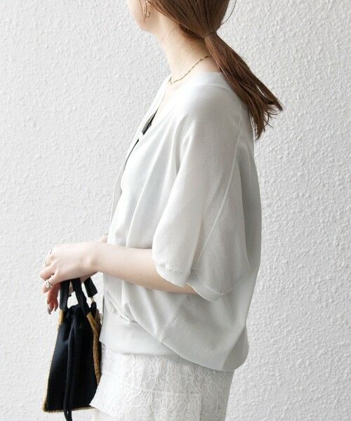 SHIPS / シップス カーディガン・ボレロ | SHIPS any:〈接触冷感/手洗い可能〉Vネック ドルマン ミディ カーディガン | 詳細4