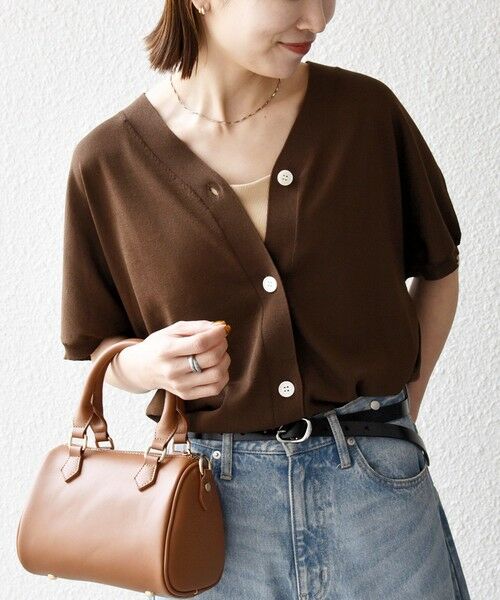 SHIPS / シップス カーディガン・ボレロ | 《一部予約》SHIPS any:〈接触冷感/手洗い可能〉Vネック ドルマン ミディ カーディガン（ブラウン）