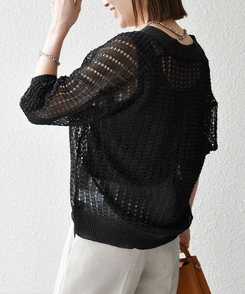 SHIPS / シップス カーディガン・ボレロ | 《一部追加予約》SHIPS any:〈手洗い可能〉ギマ ワイド Vネック シアー カーディガン | 詳細14