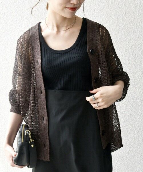 SHIPS / シップス カーディガン・ボレロ | SHIPS any:〈手洗い可能〉ギマ ワイド Vネック シアー カーディガン | 詳細13