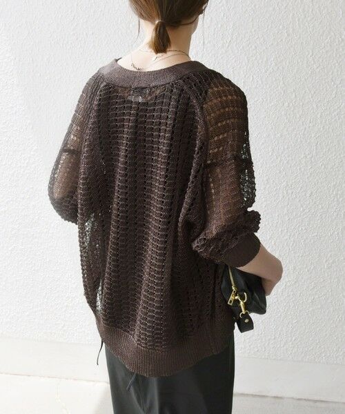 SHIPS / シップス カーディガン・ボレロ | 《一部追加予約》SHIPS any:〈手洗い可能〉ギマ ワイド Vネック シアー カーディガン | 詳細24