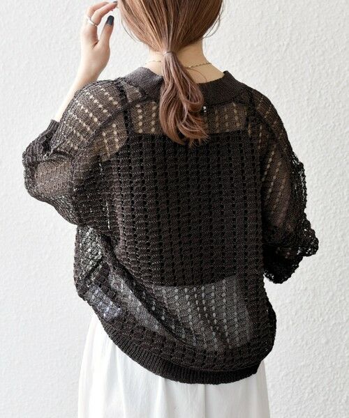 SHIPS / シップス カーディガン・ボレロ | 《一部追加予約》SHIPS any:〈手洗い可能〉ギマ ワイド Vネック シアー カーディガン | 詳細29