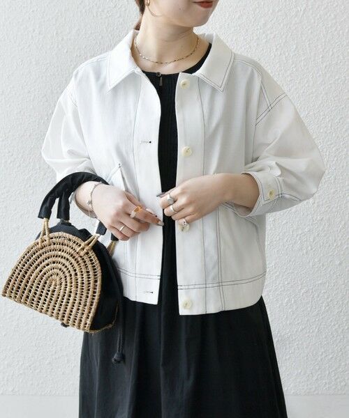 SHIPS / シップス ブルゾン | SHIPS any:〈洗濯機可能〉オックス ステッチ ショート シャツ ジャケット | 詳細3