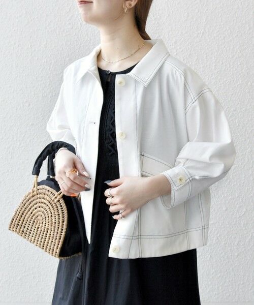 SHIPS / シップス ブルゾン | SHIPS any:〈洗濯機可能〉オックス ステッチ ショート シャツ ジャケット | 詳細4