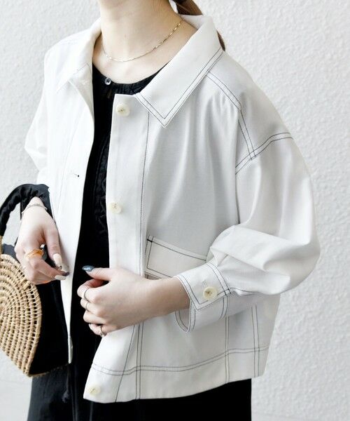 SHIPS / シップス ブルゾン | SHIPS any:〈洗濯機可能〉オックス ステッチ ショート シャツ ジャケット | 詳細9