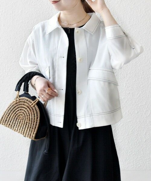 SHIPS for women/シップスウィメン 《予約》SHIPS any:〈洗濯機可能〉オックス ステッチ ショート シャツ ジャケット オフホワイト ONE SIZE SHIPS for women/シップスウィメン 《予約》SHIPS any:〈洗濯機可能〉オックス ステッチ ショート シャツ ジャケット オフホワイト ONE SIZE