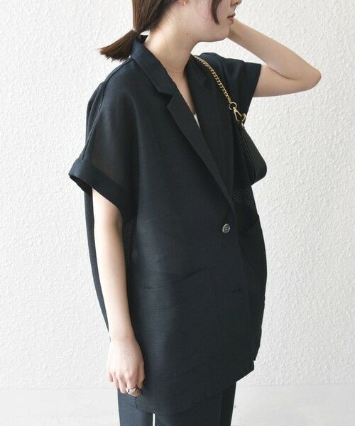 SHIPS / シップス テーラードジャケット | SHIPS any:〈手洗い可能〉カラミ メッシュ ハーフスリーブ テーラード ジャケット | 詳細13