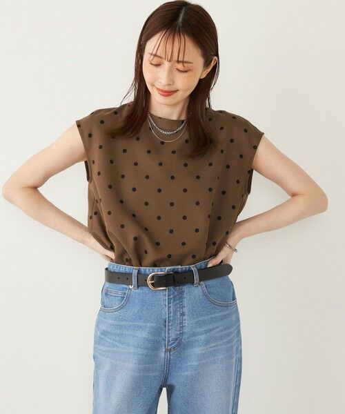45R リネンシャツ ドット 水玉 フレンチスリーブ 麻100 R刺繍 青 2 45R リネンシャツ ドット 水玉 フレンチスリーブ 麻100 R刺繍 青
