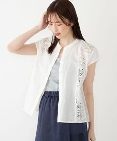 SHIPS / シップス シャツ・ブラウス | SHIPS Colors:〈洗濯機可能〉コットン 幾何 レース コンビ シャツ