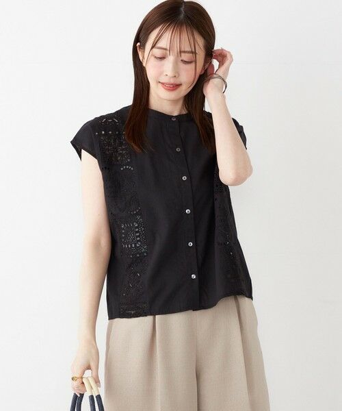 SHIPS / シップス シャツ・ブラウス | SHIPS Colors:〈洗濯機可能〉コットン 幾何 レース コンビ シャツ | 詳細11