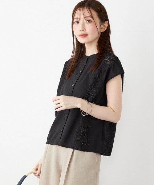 SHIPS / シップス シャツ・ブラウス | SHIPS Colors:〈洗濯機可能〉コットン 幾何 レース コンビ シャツ | 詳細12