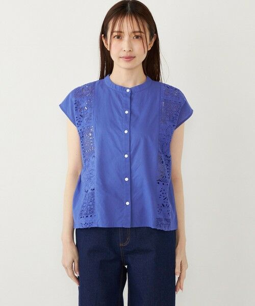 SHIPS / シップス シャツ・ブラウス | SHIPS Colors:〈洗濯機可能〉コットン 幾何 レース コンビ シャツ | 詳細21