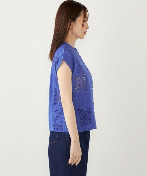 SHIPS / シップス シャツ・ブラウス | SHIPS Colors:〈洗濯機可能〉コットン 幾何 レース コンビ シャツ | 詳細24