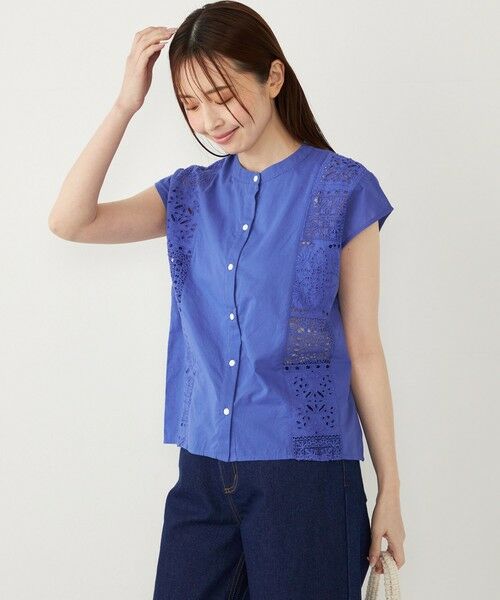 SHIPS / シップス シャツ・ブラウス | SHIPS Colors:〈洗濯機可能〉コットン 幾何 レース コンビ シャツ | 詳細26
