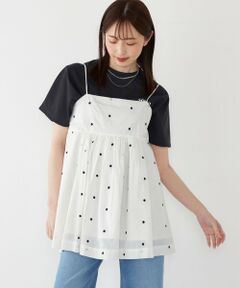 SHIPS / シップス キャミソール・チューブトップ | SHIPS Colors:〈手洗い可能〉コットンオーガンジー ドット エンブロイダリー キャミソール