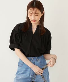 SHIPS / シップス カットソー | SHIPS Colors:〈手洗い可能〉ハイツイスト コンビ スキッパー プルオーバー