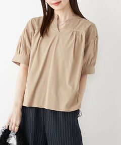 SHIPS / シップス カットソー | SHIPS Colors:〈手洗い可能〉ハイツイスト コンビ スキッパー プルオーバー