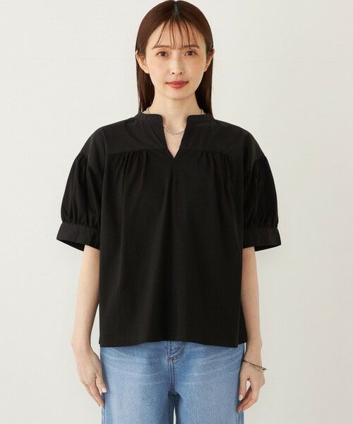 SHIPS / シップス カットソー | SHIPS Colors:〈手洗い可能〉ハイツイスト コンビ スキッパー プルオーバー | 詳細4