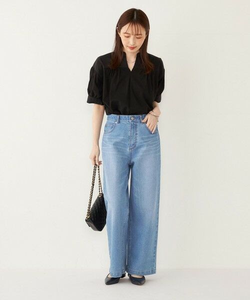 SHIPS / シップス カットソー | SHIPS Colors:〈手洗い可能〉ハイツイスト コンビ スキッパー プルオーバー | 詳細8