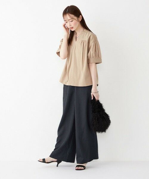 SHIPS / シップス カットソー | SHIPS Colors:〈手洗い可能〉ハイツイスト コンビ スキッパー プルオーバー | 詳細20