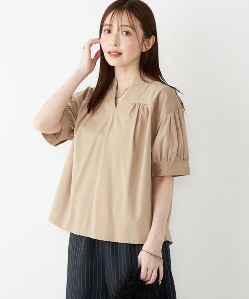 SHIPS / シップス カットソー | SHIPS Colors:〈手洗い可能〉ハイツイスト コンビ スキッパー プルオーバー | 詳細21