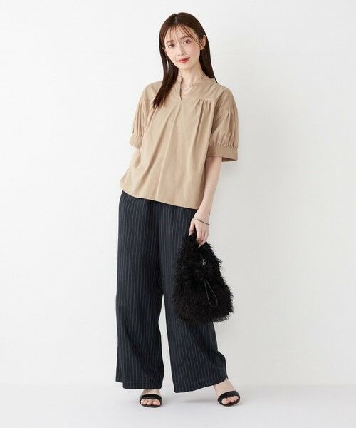 SHIPS / シップス カットソー | SHIPS Colors:〈手洗い可能〉ハイツイスト コンビ スキッパー プルオーバー | 詳細23