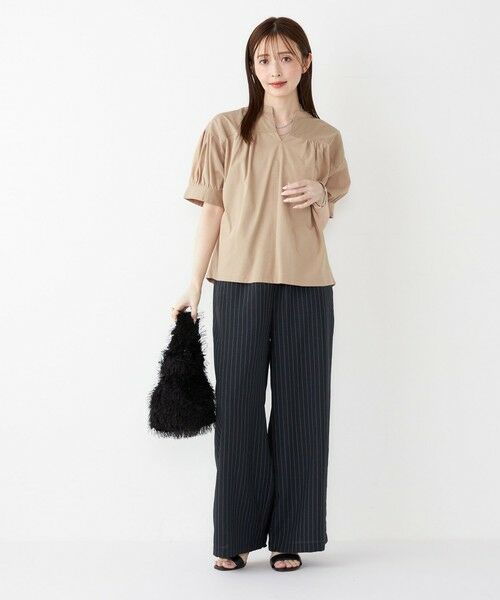 SHIPS / シップス カットソー | SHIPS Colors:〈手洗い可能〉ハイツイスト コンビ スキッパー プルオーバー | 詳細24