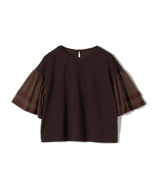 SHIPS / シップス カットソー | SHIPS Colors:〈手洗い可能〉ジョーゼット チュールスリーブ トップス | 詳細19