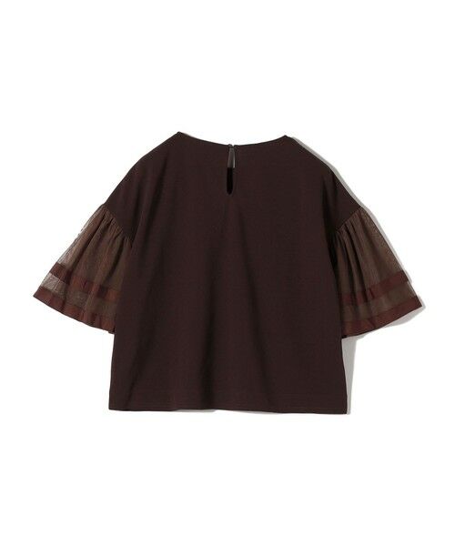 SHIPS / シップス カットソー | SHIPS Colors:〈手洗い可能〉ジョーゼット チュールスリーブ トップス | 詳細20