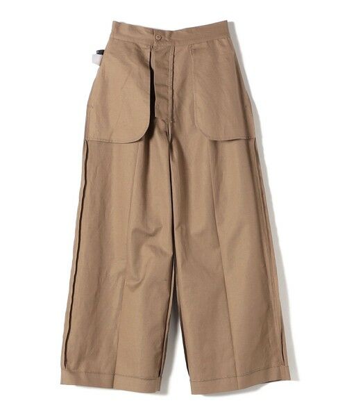 未使用品❗️SHIPS シップス ポリエステル ワイドパンツ 洗濯機可能〉ハイカウント ツイル 2タック ワイド パンツ
