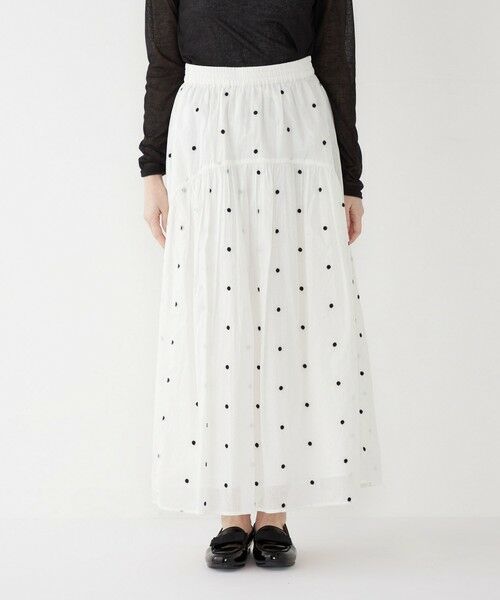SHIPS / シップス ロング・マキシ丈スカート | SHIPS Colors:〈手洗い可能〉コットンオーガンジー ドット エンブロイダリー スカート | 詳細3