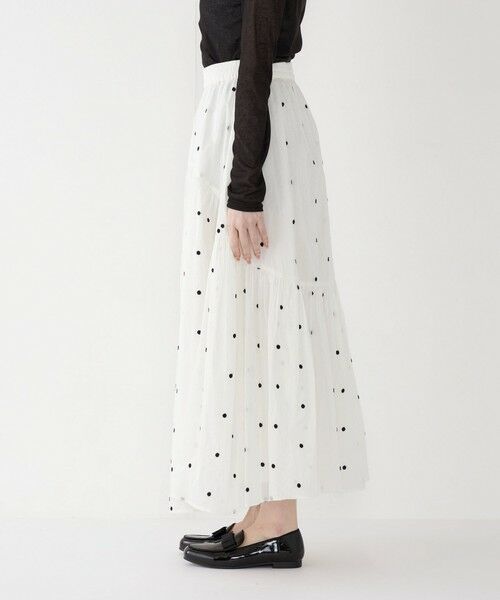 SHIPS / シップス ロング・マキシ丈スカート | SHIPS Colors:〈手洗い可能〉コットンオーガンジー ドット エンブロイダリー スカート | 詳細4