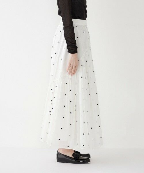 SHIPS / シップス ロング・マキシ丈スカート | SHIPS Colors:〈手洗い可能〉コットンオーガンジー ドット エンブロイダリー スカート | 詳細6