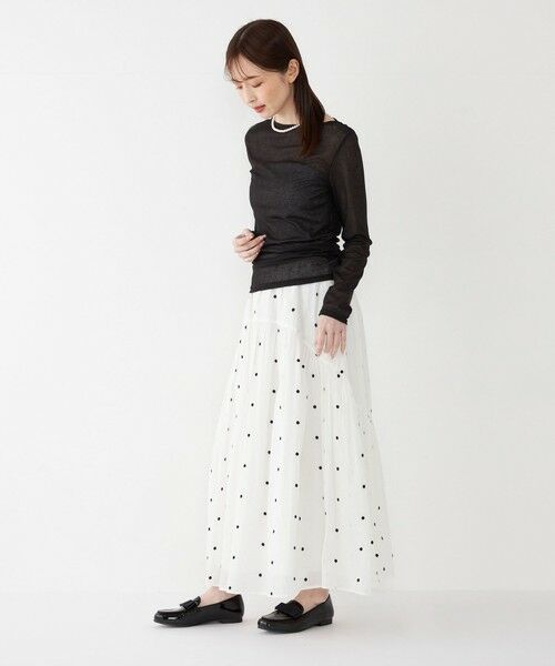 SHIPS / シップス ロング・マキシ丈スカート | SHIPS Colors:〈手洗い可能〉コットンオーガンジー ドット エンブロイダリー スカート | 詳細7