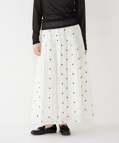 SHIPS / シップス ロング・マキシ丈スカート | SHIPS Colors:〈手洗い可能〉コットンオーガンジー ドット エンブロイダリー スカート | 詳細8